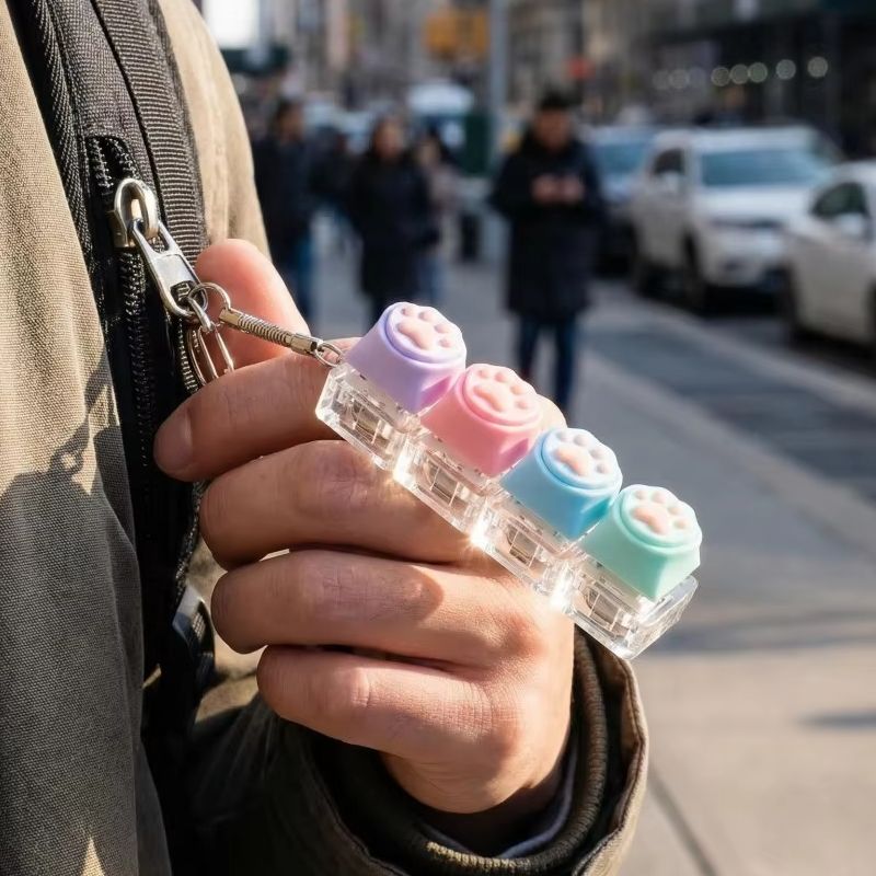 Office Tech Accessories - Rakol Clickable Button Keychain Stress Relief