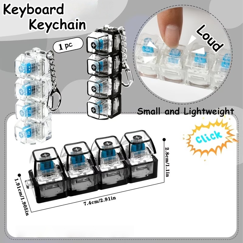 1PC Light Up Keyboard Keychain - Office Tech Accessories 评论和价格
