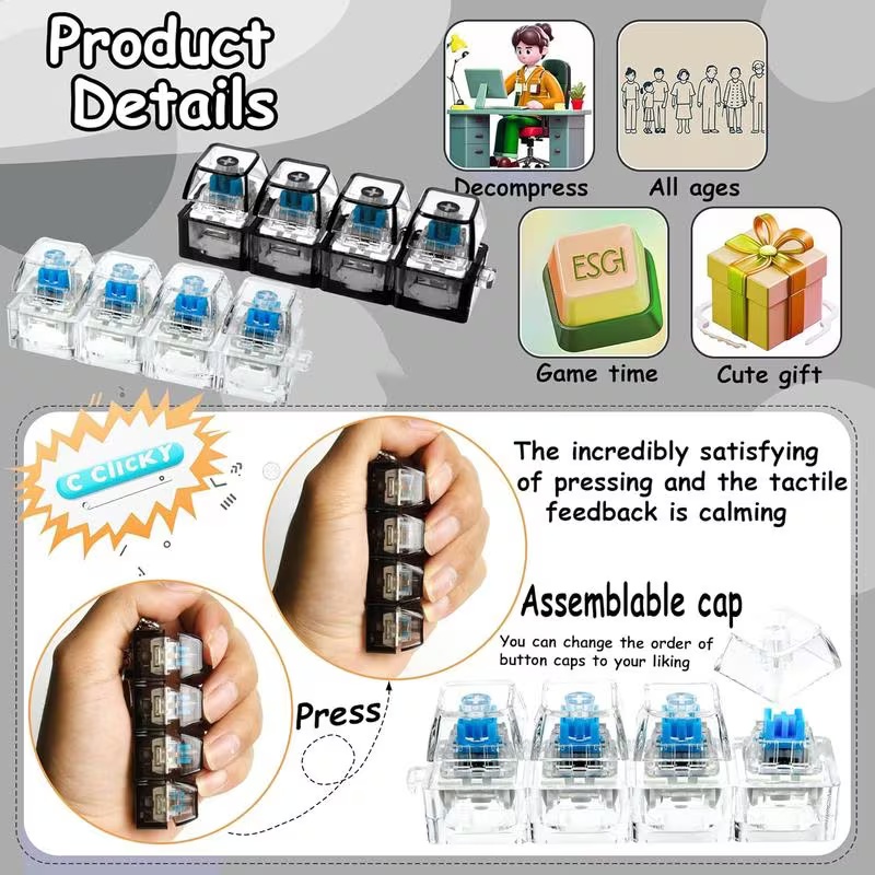 1PC Light Up Keyboard Keychain - Office Tech Accessories 评论和价格
